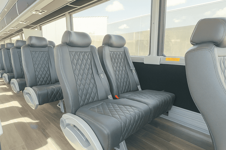 interior of Coach Bus Sacramento charter bus