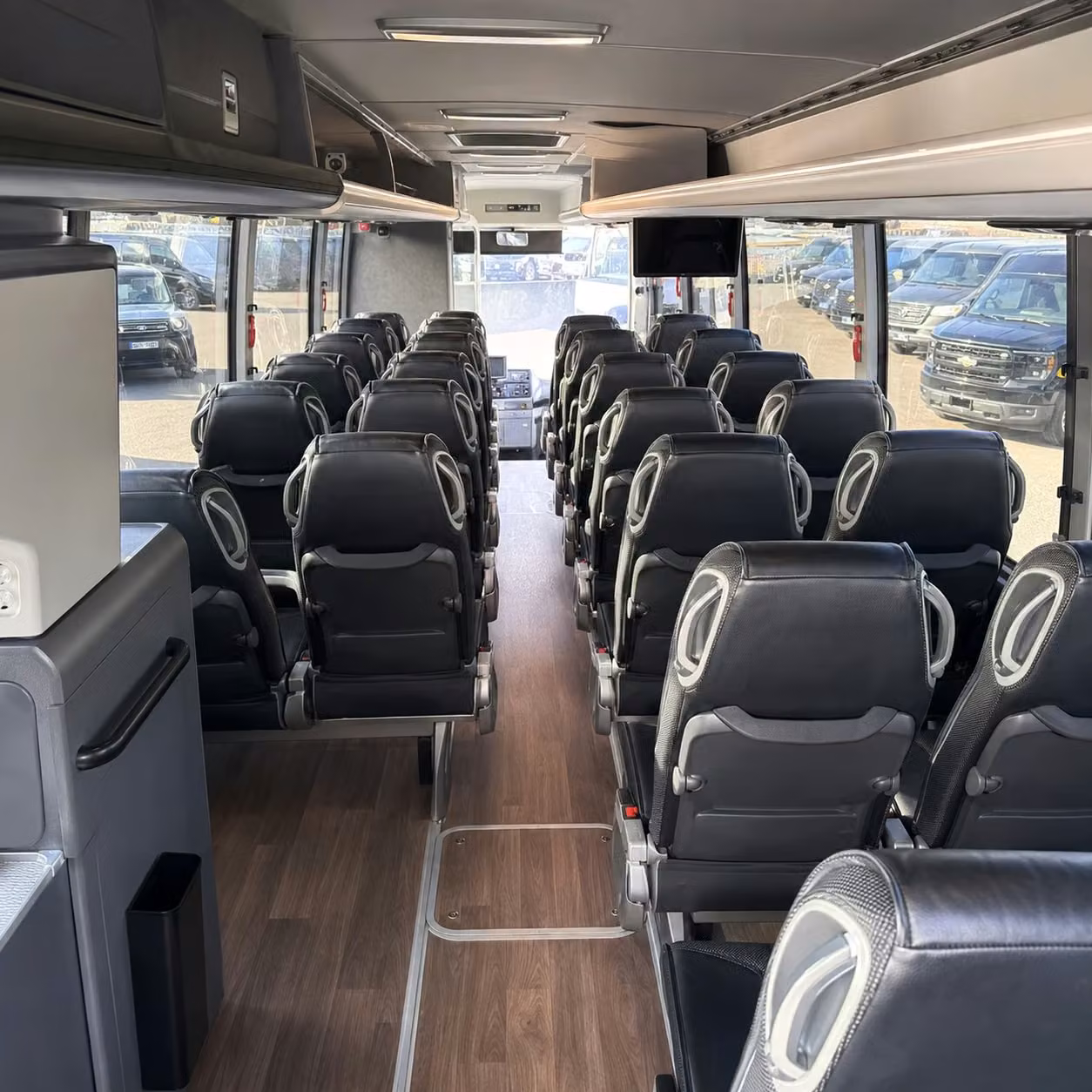 56 passenger charter bus inside