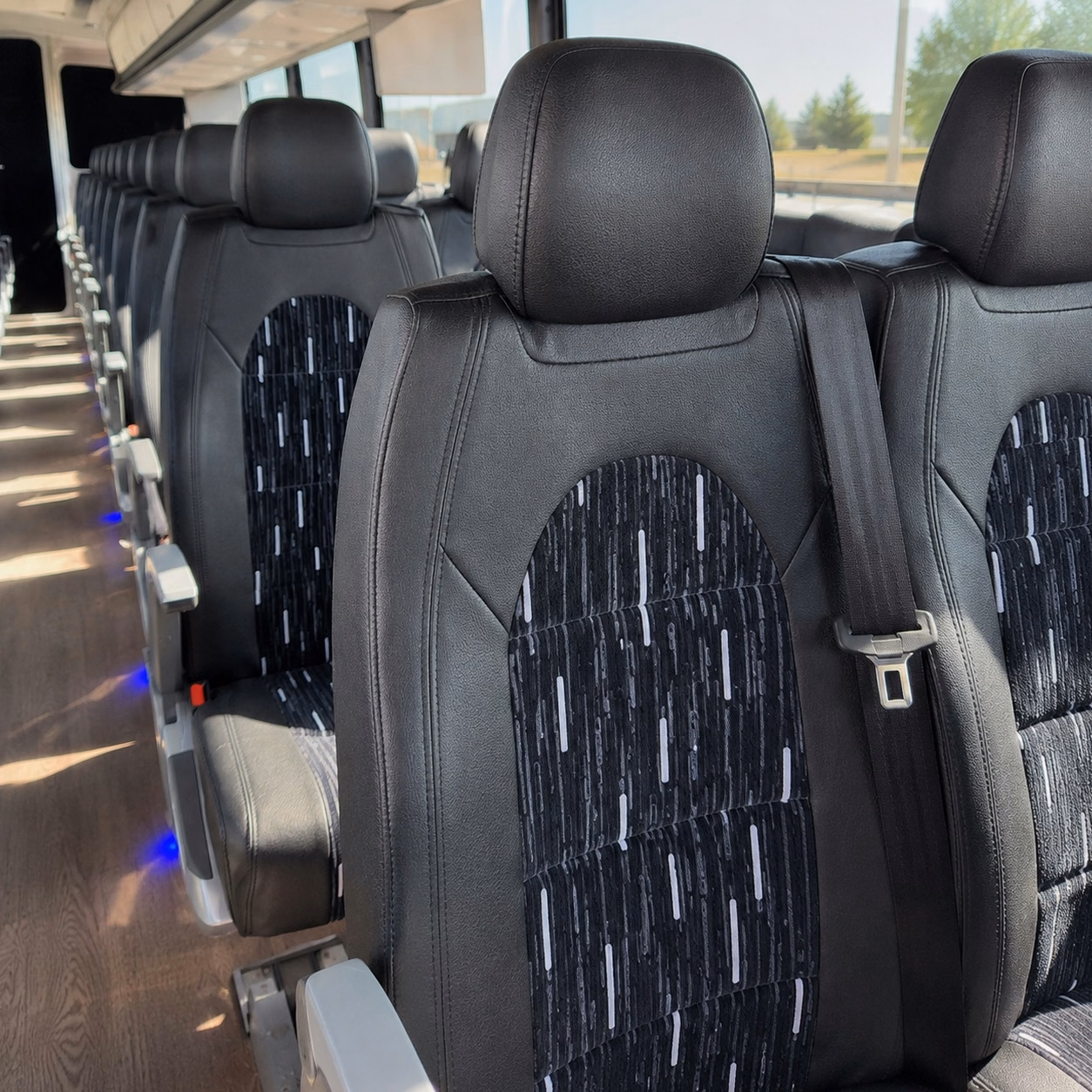 sacramento charter bus interior